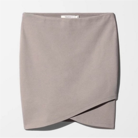 Talula Aritzia Grey Primrose Faux Wrap Skirt size Medium - Picture 2 of 7